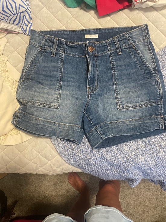 Maurices Pants - Maurices Blue Denim Patch-Pocket Shorts